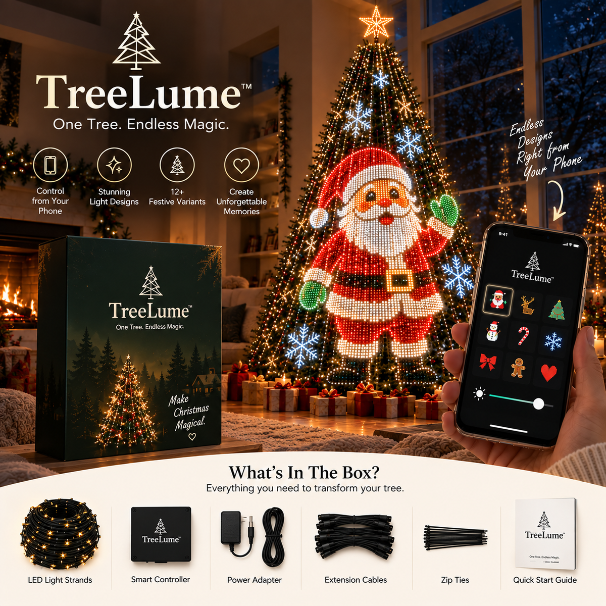 TreeLume™ — Smart Animated Christmas Tree Lights